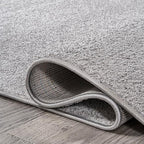Eyely UES100K-15 Supersoft Haze Solid Low-Pile Indoor Area Rug, Coastal, Bohemian, Minimalist, Classic, Casual for Bedroom,Kitchen,Living Room,Non Shedding,Easy-Washing, Gray, 12 X 15