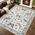 5x7 Area Rugs Living Room Rug: Vintage Washable Rug Floral Soft Carpet Indoor Floor Non-Slip Boho Stain Resistant Large Carpets for Bedroom Kids Nursery Dining Room Farmhouse Home Office Beige