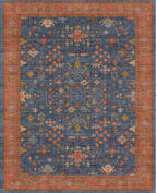 Washable 3x8 Long Runner for Wide Kitchen Floor - Navy Blue 8ft Hallway Runner Rug, Pet Friendly Waterproof Non Slip with Rubber Backing, Stain Resistant Area Rug