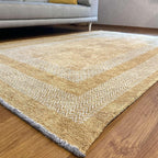Alfa Rich 4x6 Amber Gold Washable Area Rugs for Living Room Bedroom Kitchen Cotton Pet Friendly Rug