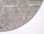 Unique Loom Trellis Frieze Collection Area Rug - Geometric (8' Round, Light Gray/ Ivory)