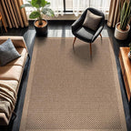 CAMILSON Easy Jute Rug 4x6, Indoor Outdoor Natural Color Fiber Area Rugs for Living Room Patio and Kitchen Rug, Sisal Boho Woven Design, Easy-Cleaning, Washable Outside Carpet Alfombras para(4 x 6)