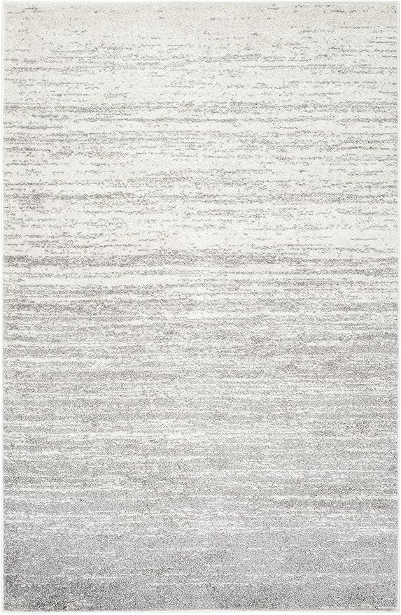 SAFAVIEH Area Rug 6x9 - Adirondack Collection - Ivory & Silver, Modern Ombre Design, Non Shedding & Easy to Clean, Ideal for Living Room, Bedroom, Office, Dining Space (ADR113B)