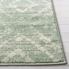 SAFAVIEH Adirondack Collection Runner Rug - 2'6" x 10', Green & Ivory, Modern Diamond Distressed Design, Non-Shedding & Easy Care, Ideal for High Traffic Areas in Living Room, Bedroom (ADR131Y)