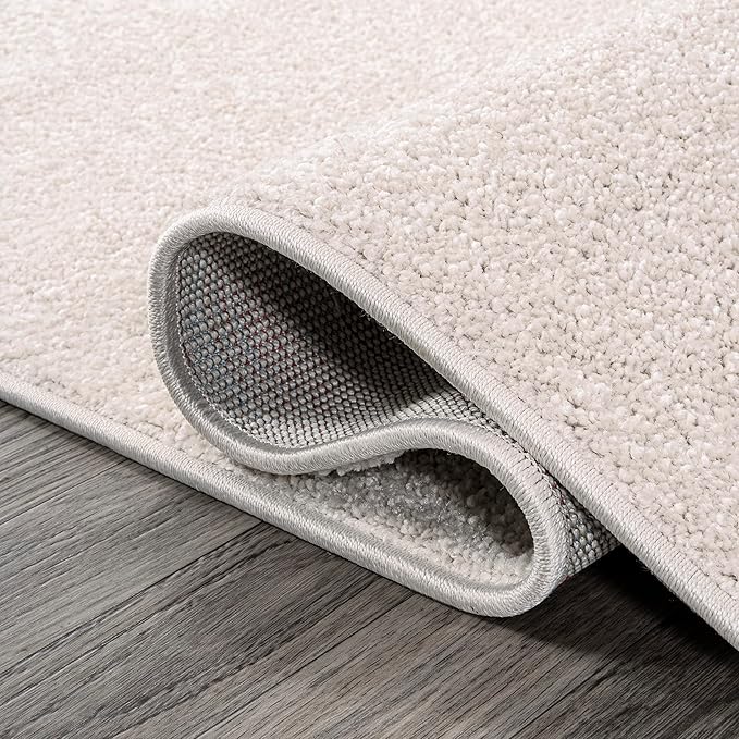 JONATHAN Y Haze Solid Low-Pile Ivory Indoor Area Rug 5x8, Coastal,Bohemian,Minimalist,Classic, Easy-Cleaning for Living Room,Bedroom,Kitchen,Pet Friendly,Non-Shedding (SEU100D-5)