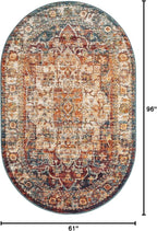 Unique Loom Isabella Collection Area Rug - Adjani (5' 1" x 8' Oval, Multi/ Beige)