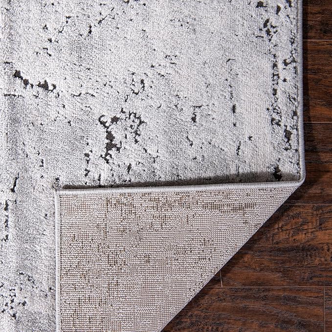 Rugs.com Leipzig Collection Rug – 10x14 Gray Low-Pile Rug Perfect for Living Rooms, Large Dining Rooms, Open Floorplans
