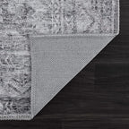Bloom Rugs Washable 6' x 9' Rug - Ivory/Silver Gray Traditional Area Rug for Living Room, Bedroom, Dining Room, and Kitchen - Exact Size: 6' x 9'