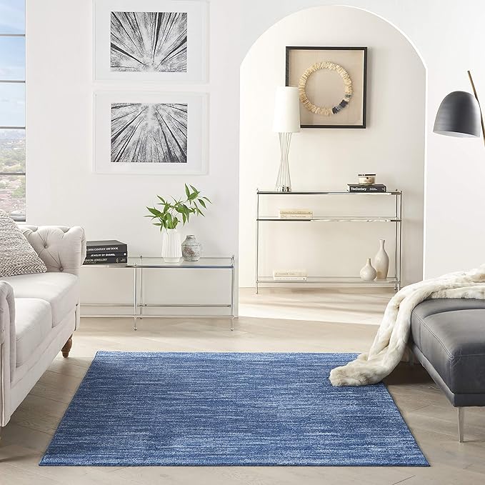 Nourison Home Nourison Essentials Navy Blue 5' x 8' Area Rug - Easy Clean, Non Shedding, Bed Room, Living Room, Dining Room, Kitchen (5' x 8')