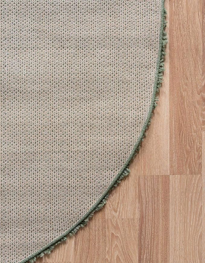 Unique Loom Davos Shag Collection Area Rug - Solid (3' 3" x 5' 3" Oval, Sage)