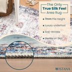 Istana Hallway Runner Rug 2.5x8 – Multi Colors Entryway Rug -Silk's Soft Touch Runners for Hallways - Stylish Kitchen Runner Rug Non Slip