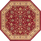Unique Loom Sialk Hill Collection Area Rug - Washington (7' 11" Octagon Burgundy/Cream)