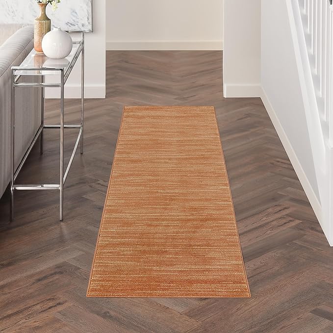 Nourison Home Nourison Essentials Rust 2' x 6' Area Rug - Easy Clean, Non Shedding, Bed Room, Living Room, Dining Room, Kitchen (6' Runner)