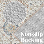 jinchan Runner Rug 2x5 Washable Hallway Rug Distressed Orange Multi Vintage Floral Runner Kitchen Floor Cover Indoor Mat Retro Entryway Living Room Bedroom Office Farmhouse