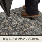 Area Rug Non Slip Machine Washable Ultra Soft Living Room/Bedroom/Kitchen/Outdoor/Classroom Silver, 2'×3'