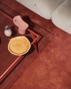 Hand-Tufted Wool Square Area Rug – Soft Premium Wool Carpet for Living Room, Bedroom & Home Décor – 14X14 ft| Brick Red – Durable, Non-Slip Backing, Handcrafted Rug