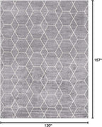Unique Loom Trellis Frieze Collection Area Rug - Geometric (10' x 13', Light Gray/ Ivory)