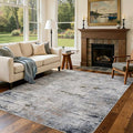 Area Rug Living Room Rugs - 5x7 Washable Large Soft Indoor Neutral Modern Abstract Low Pile Rug Carpet for Bedroom Dining Room Farmhouse Home Office - Blue/Grey/Brown