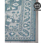 FH Home Flat Woven Outdoor Rug - Waterproof, Easy to Clean, Stain Resistant - Premium Polypropylene Yarn - Vintage - Large Patio, Deck, Sunroom - Shiraz - Ocean - 7ft 10 in x 10ft 9in