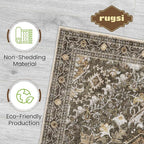 Washable Runner Rug 2x6 | Non Slip Rug Runners for Hallways, Entryways, Kitchens, Bathrooms, Bedrooms | Ultra-Soft Flannel Carpet Runners with Rubber Backing (Moss, 2x6)