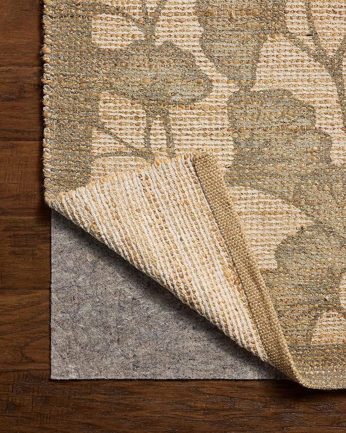 Loloi Chris Loves Julia Rue Collection RUE-02 Olive/Sage 9'-3" x 13' Area Rug Jute Neutral Floral Living Room Bedroom Rug