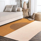 JONATHAN Y Machine Washable Indoor Area Rug 5X8 Brown/Cream/Terracotta, Demie Minimalist Graphic Circle for Living Room, Bedroom, Kitchen, Office, Easy-Cleaning, Pet-Friendly, Non-Shedding WSH114A-5