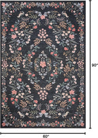Loloi Rifle Paper Co. Maison Collection MAO-04 Tuileries Black 5'-0" x 7'-6", .19" Pile Height, Area Rug