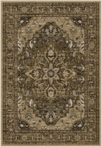 Area Rugs 2'x6' Washable Non-Slip, Floral Vintage Distress Print Pattern Medallion Carpet for Living Room Bedroom Dining Room, Brown Dark Brown