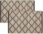 REDEARTH · Jute Cotton Area Rug - 2'x3' Rectangular Rug, Sustainable Handwoven, Non-Shedding, Soft & Durable – Reversible, Neutral Tones for Home Décor in Living Room, Dining Room, Bedroom, Set of 2
