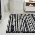 JONATHAN Y Khalil Modern Berber Stripe Black/Cream Indoor Area Rug, 3x5, Contemporary, Bohemian, Easy-Cleaning for Living Room, Bedroom, Kitchen, Pet Friendly, Non-Shedding (MOH207F-3)