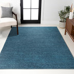 JONATHAN Y Haze Solid Low-Pile Turquoise Indoor Area Rug 8x10, Coastal,Bohemian,Minimalist,Classic, Easy-Cleaning for Living Room,Bedroom,Kitchen,Pet Friendly,Non-Shedding (SEU100H-8)
