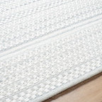 Mark&Day Wool Rugs, 6x9 Precious Solid and Border Cream/Charcoal Area Rug, Cream Grey Carpet for Living Room, Bedroom or Kitchen (6' x 9')