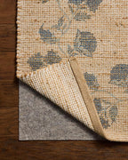 Loloi Chris Loves Julia Rue Collection RUE-05 Natural/Denim 3'-6" x 5'-6" Accent Rug Jute Neutral Floral Living Room Bedroom Rug