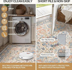 Bavni Runner Rug, Machine Washable Rugs for Bedroom 2x5, Non Slip Boho Rugs with Rubber Backing, Ultra-Thin Folable Rug Runner for Hallways Bathroom, Teal/Multi