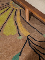 Rugsotic Carpets Hand Tufted Wool ECO-Friendly Area Rugs - 9'x12', Rectangle Shape, Camel, Floral Modern Design, High Pile Thick Handmade Anti Skid Area Rugs for Living Room, Bed Room (K00219)