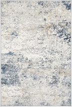2x3 Entryway Area Rug: Washable Neutral Modern Abstract Small Rug - Non-Slip Low Pile Throw Indoor Carpet for Entrance Kitchen Front Door Mat Bathroom Entry Kids Room - Beige Blue
