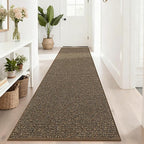 BEQHAUSE Hallway Runner Rugs 2.6x10, Hallway Rug Non-Slip Washable(Rolled-Up NO Creases), Runner Rug Absorbent Stain Resistant Hall Rug Carpet Runner, Entryway Rugs Floor Mat Laundry Room Rugs, Brown
