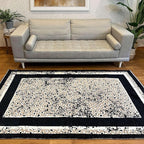 Alfa Rich 5x8 Leopard Beige Black Washable Area Rugs for Living Room Bedroom Reversible Cotton Rug