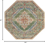 Unique Loom Isabella Collection Area Rug - Rossellini (5' 1" Octagon, Green/ Blue)