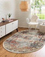 Unique Loom Isabella Collection Area Rug - Adjani (7' 10" x 10' Oval, Ivory/ Beige)
