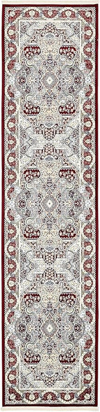 Unique Loom Narenj Collection Classic Traditional Medallion Textured Design Area Rug, 3 x 13 ft, Burgundy/Tan