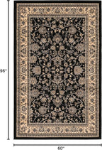 Rugs.com Yasmin Collection Rug – 5' x 8' Black Medium Rug Perfect for Bedrooms, Dining Rooms, Living Rooms