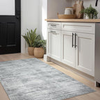 Gray Washable Non Slip Bathroom Rug Modern Aesthetic Abstract 2x3 Rug for Kitchen Floor Small Soft Light Grey Floor Protector Carpet for Entryway Bedside 2 x 3
