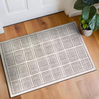 Rugshop Bohemian Stripe Lines Washable Non Slip Area Rug 2' x 3' Ivory