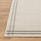Easy Jute Rugs 6x9 Bordered Bone Color Living Room Indoor Outdoor Area Rug for Patio and Kitchen Rug High Traffic Washable Easy to Clean Solid Boho Woven Design Outside Carpet (6 x 9)