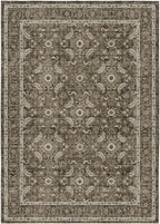 WITSHOCK Living Room Area Rugs 5x8: Soft Non-Slip Backing Washable Rugs Vintage Large Carpet for Bedroom Office Dining Room Kitchen Stain Resistant Home Decor Rug, Dark Brown