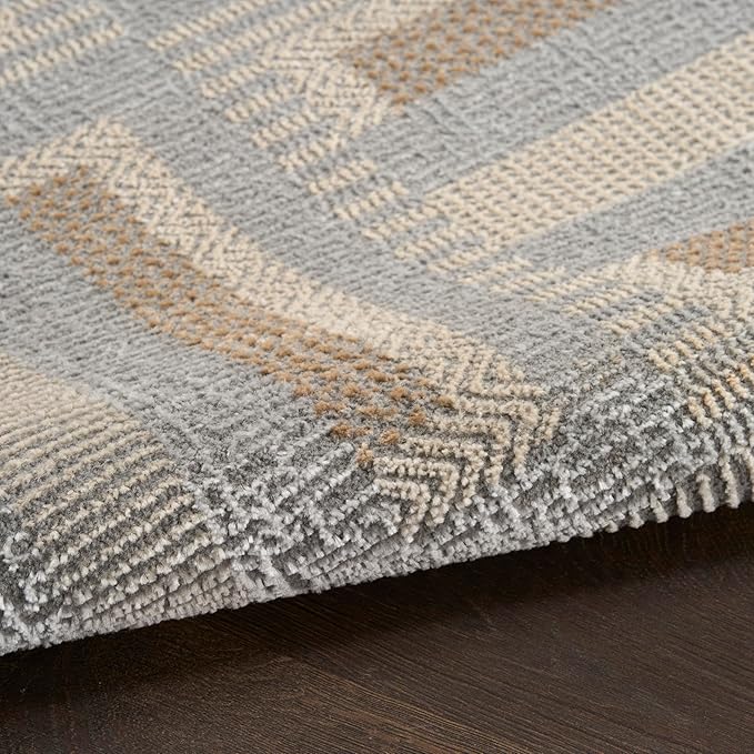 Nourison Home Nordic Grey Multicolor 5' x 7' Scandinavian Area Rug - Easy Clean, Non Shedding, Bed Room, Living Room, Dining Room, Kitchen (5' x 7')