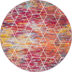 Unique Loom Trellis Frieze Collection Area Rug - Geometric (8' Round, Multi/ Ivory)