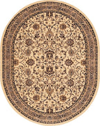 Unique Loom Sialk Hill Collection Area Rug - Washington (7' 10" x 10' Oval Ivory/Black)