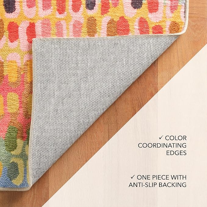 Dash and Albert Paint Chip Machine Washable Area Rug - 6' x 9' Multicolor - Geometric Accent Rug - Anti-Slip Backing, Lightweight, Machine Washable, High Traffic Areas Kitchen, Mudroom, Laundry Room